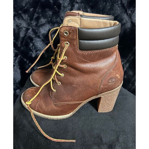 Timberland With Ortholite Women Brown Boot Heels Size 8.5 - Picture 5 of 12
